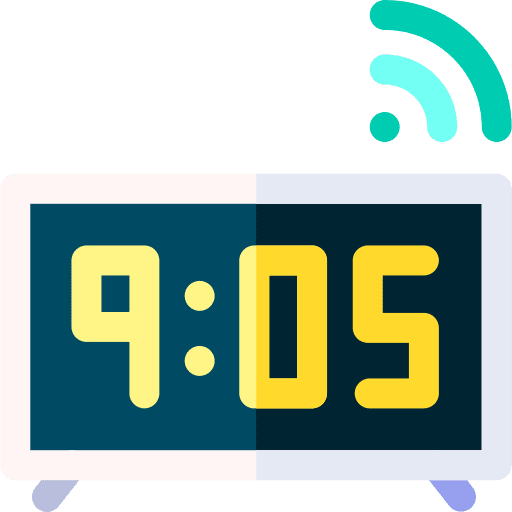 Alarm time clock smart home icon