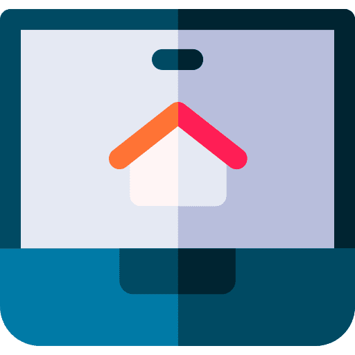 Laptop monitor smart home house control icon