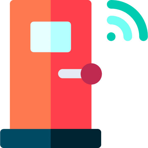 Smart door electronics home automation security icon