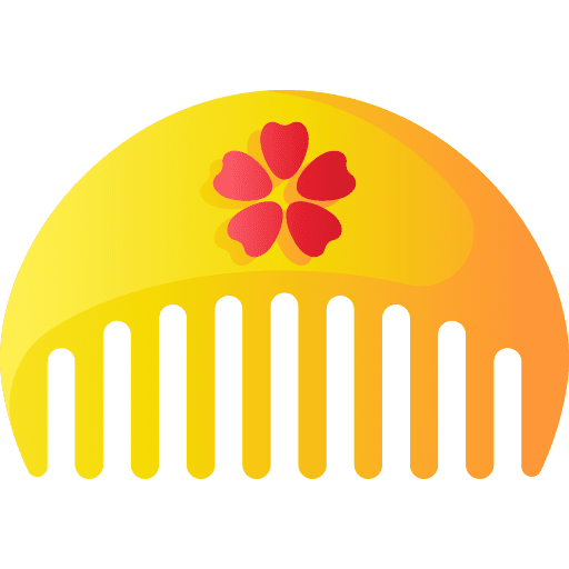 Hair comb grooming japanese beauty icon