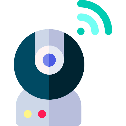 Webcam wifi signal smart house technology icon