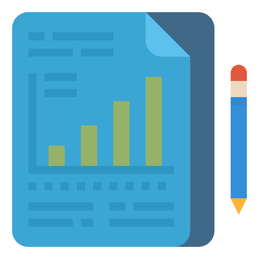 Diagram annual report stats document icon