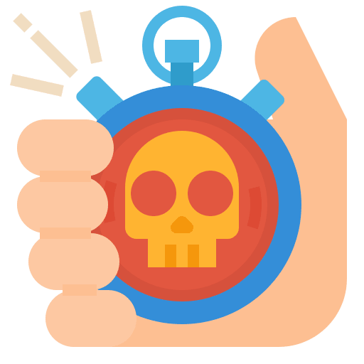 Deadline skull time and date strategy icon