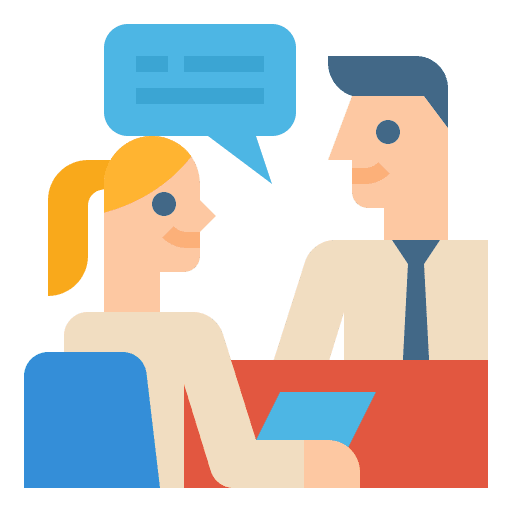 Interview job one on one office icon