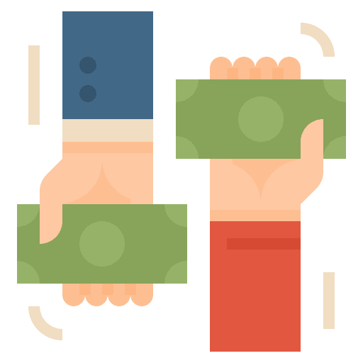 Money exchange currency business and finance hands and gestures icon