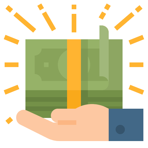 Banknote accounting investment success icon
