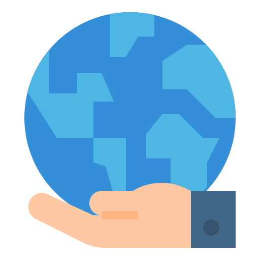 Global worldwide management hands and gestures icon