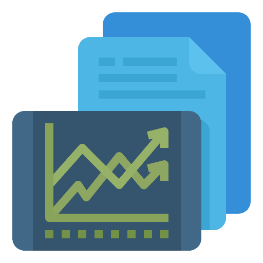 Report graph analysis document icon