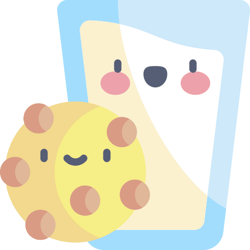 Cookie chocolate chip beverage milk icon