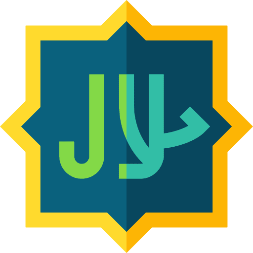 Halal muslim cultures shapes and symbols icon
