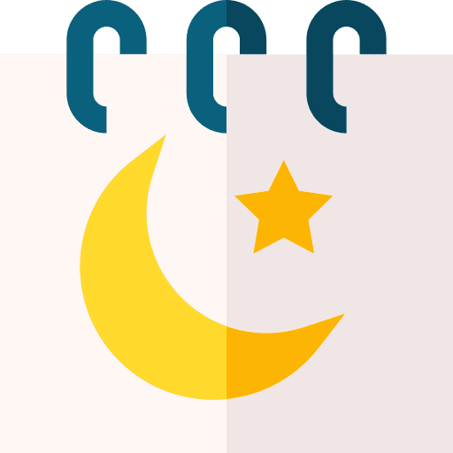 Calendar muslim time and date ramadan icon