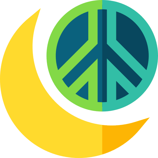 Moon shapes and symbols muslim peace symbol icon