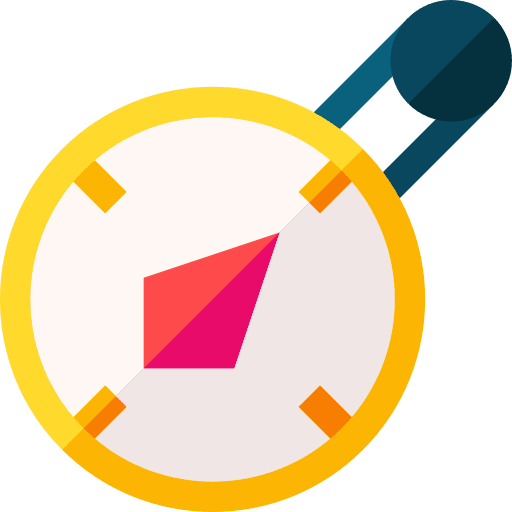 Compass direction orientation maps and location icon