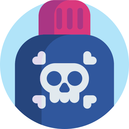 Toxic venom danger skull icon