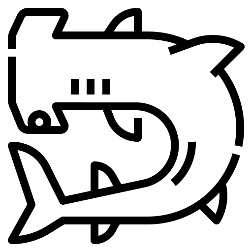 Hammerhead animals ocean sea icon