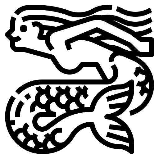 Mermaid legend fantasy ocean icon