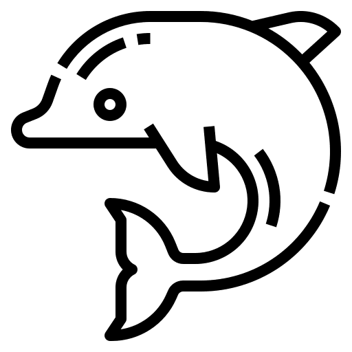Dolphin aquatic sea animals icon