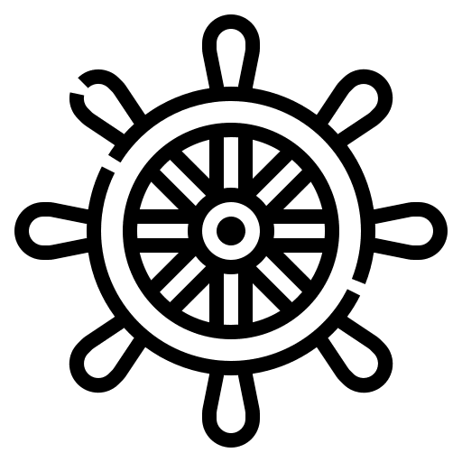 Steering wheel marine steering wheel ocean icon