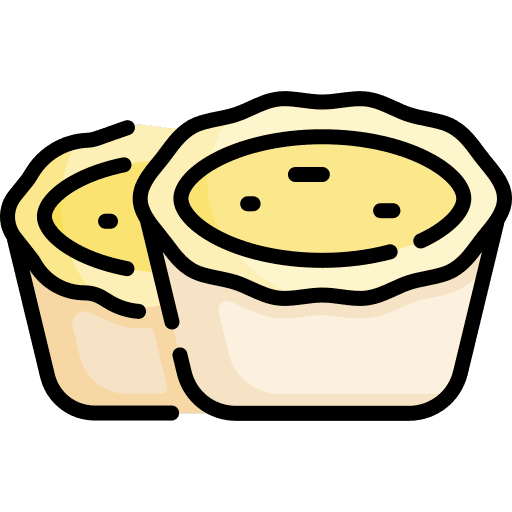 Egg tart dessert chinese food and restaurant icon
