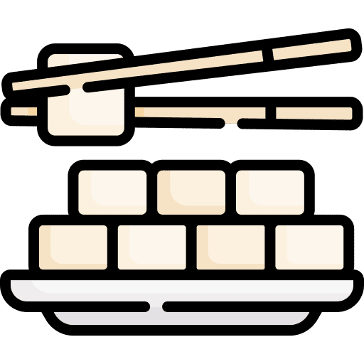 Fried tofu curd balls chopsticks food and restaurant chinese food icon