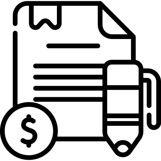 Contract dollar marketing pen icon