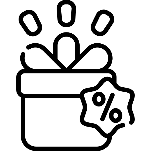 Gift percentage discount free icon