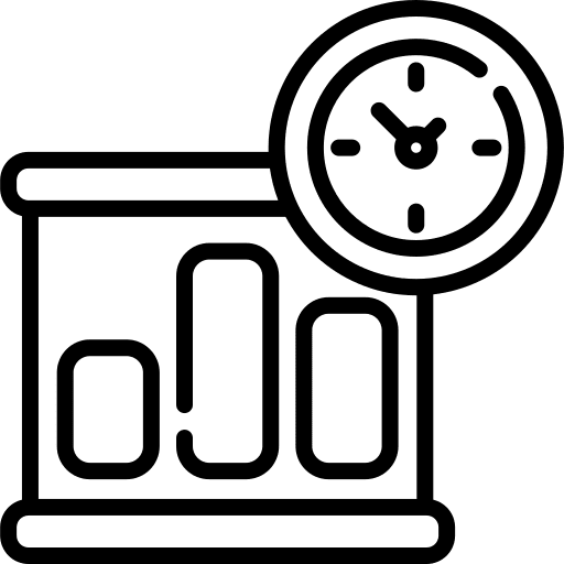 Rating bar graph rating clock icon