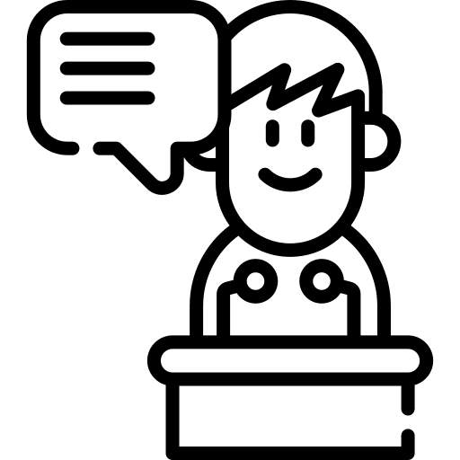 Speech study explanation people icon