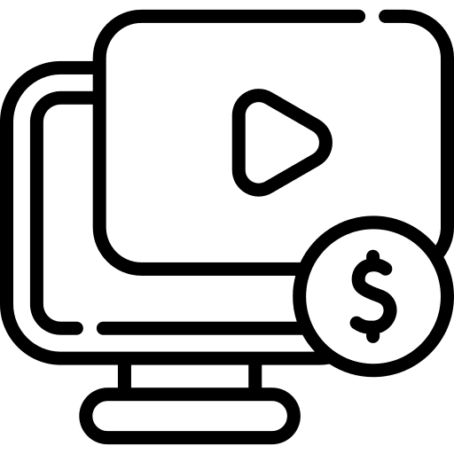 Video marketing money play button icon