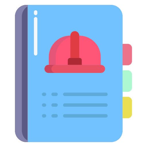 Book engineering study helmet icon
