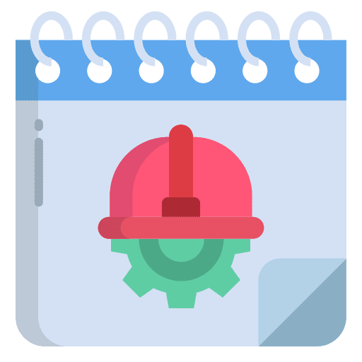 Date helmet construction calendar icon