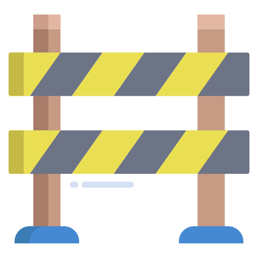 Traffic barrier road block stripped road sign icon