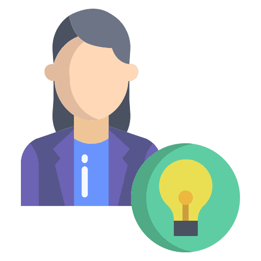 Business woman electronics engineering job icon