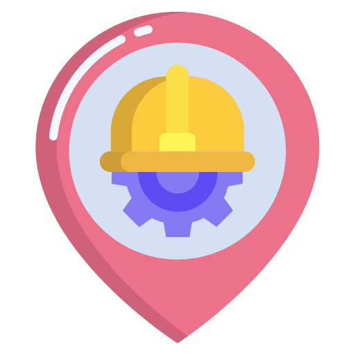 Map construction helmet pointer icon
