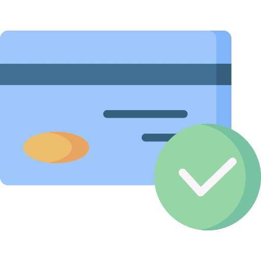 Approved debit card business and finance approved icon