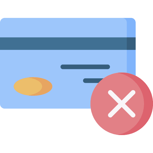 Declined reject business and finance declined icon