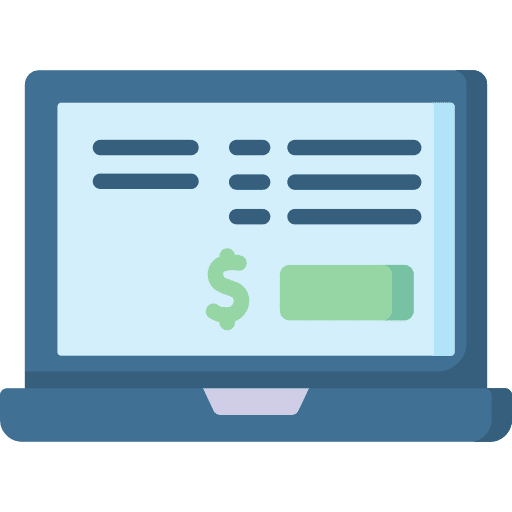 Online payment bank laptop online payment icon