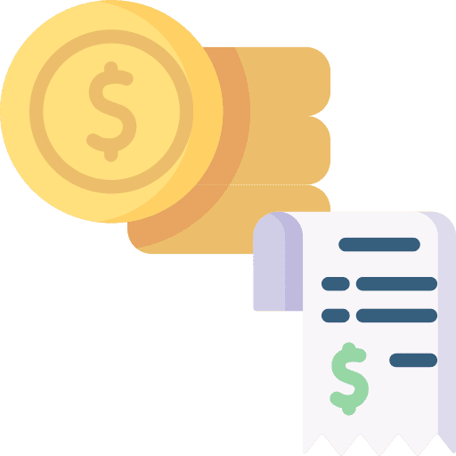 Payment commerce and shopping receipt commerce icon