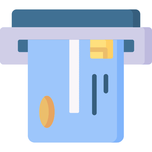 Atm machine bank insert cash machine icon