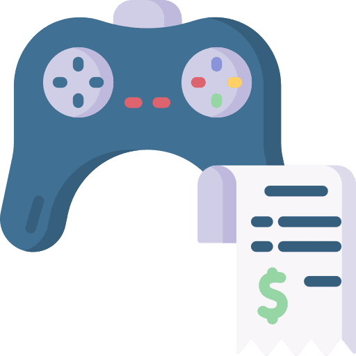 Payment commerce and shopping bill gaming icon