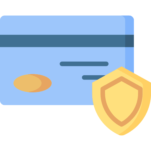 Secure security credit card debit card icon