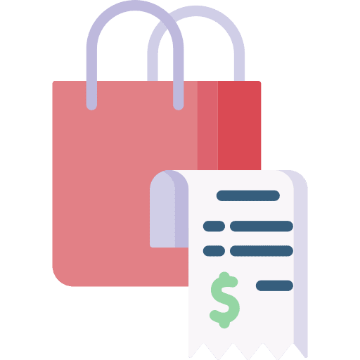 Shopping buy purchase receipt icon