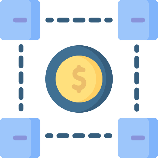 Blockchain blockchain economy business and finance icon