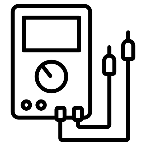 Testing voltmeter electronics circuit icon