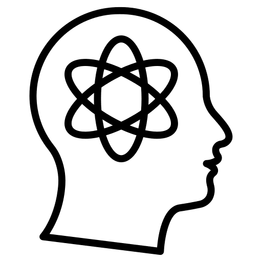 Atom electron education head icon