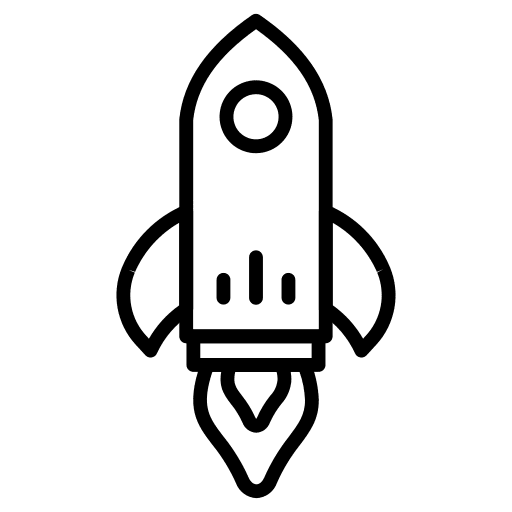 Rocket rocket spaceship lunch icon