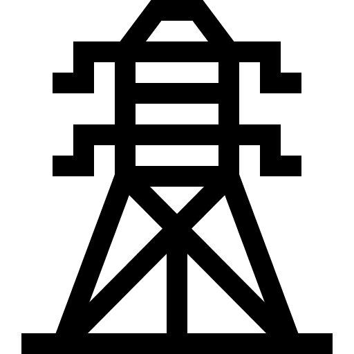 Electric tower electronics industry energy icon