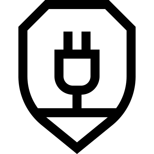 Plug security shield charging icon