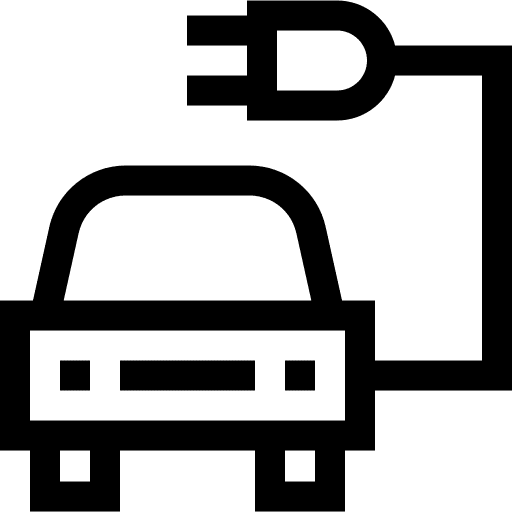 Electric car fuel charging plug icon