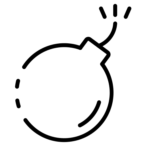 Bomb fire threat bomb icon